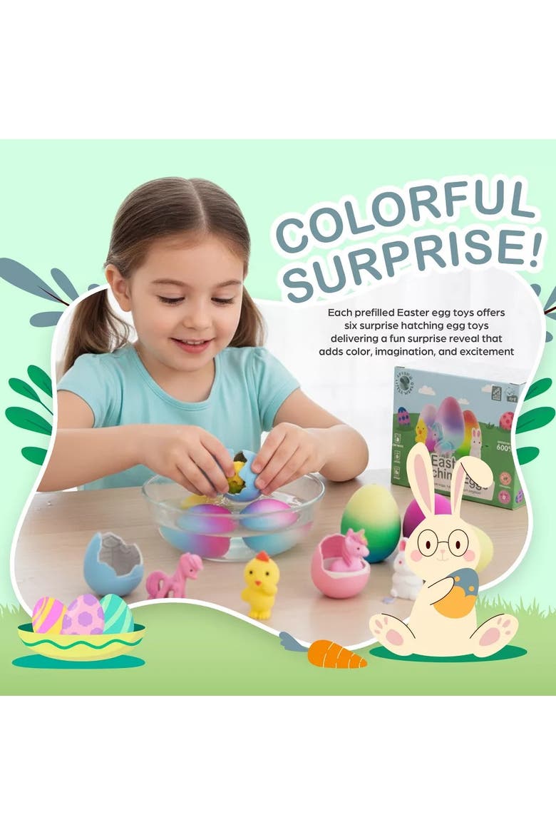 Plush Bunny with Carrot and Easter Hatching Egg Set, Alternate, color, Multicolor
