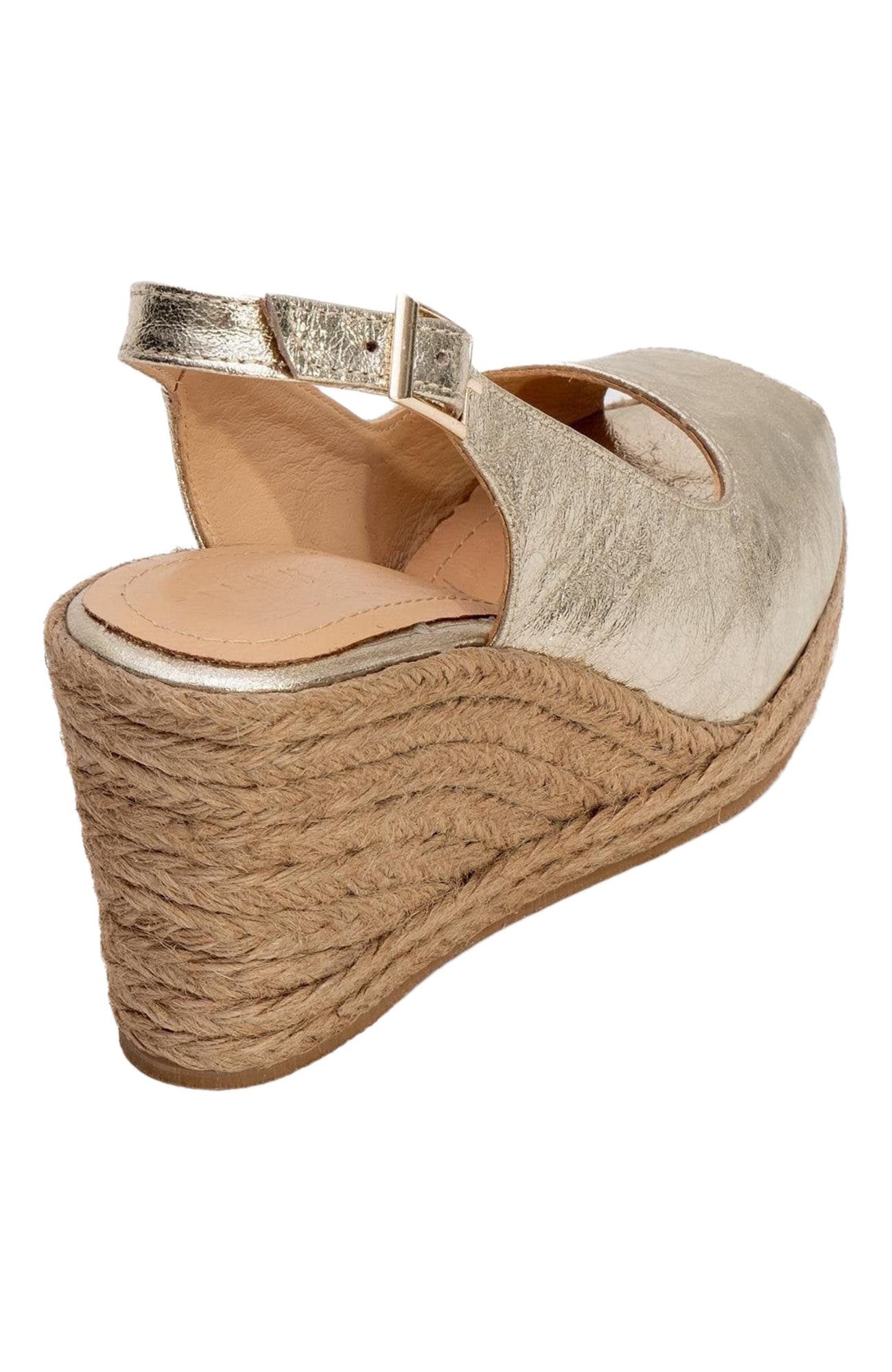 Forever & Always Shoes Ryan Suede Leather Espadrilles, Alternate, color, Gold Leather