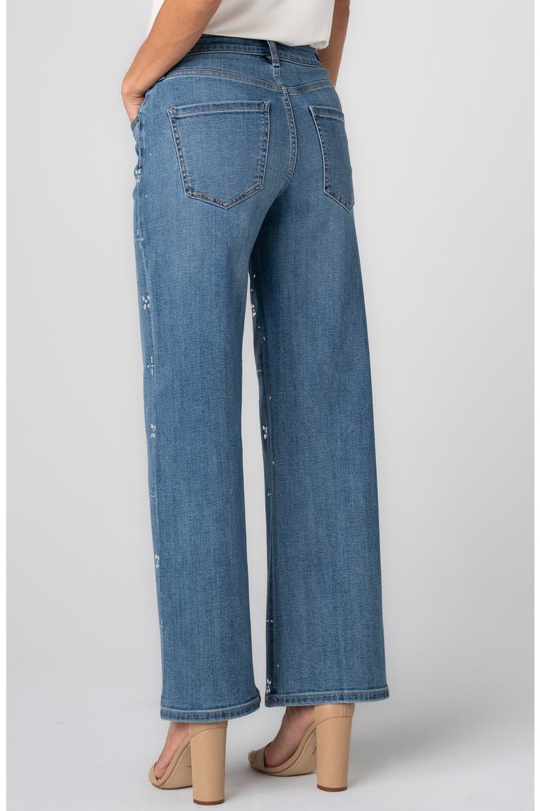 Stride Embellished High Waist Wide Leg Jeans, Alternate, color, OPULENT OASIS