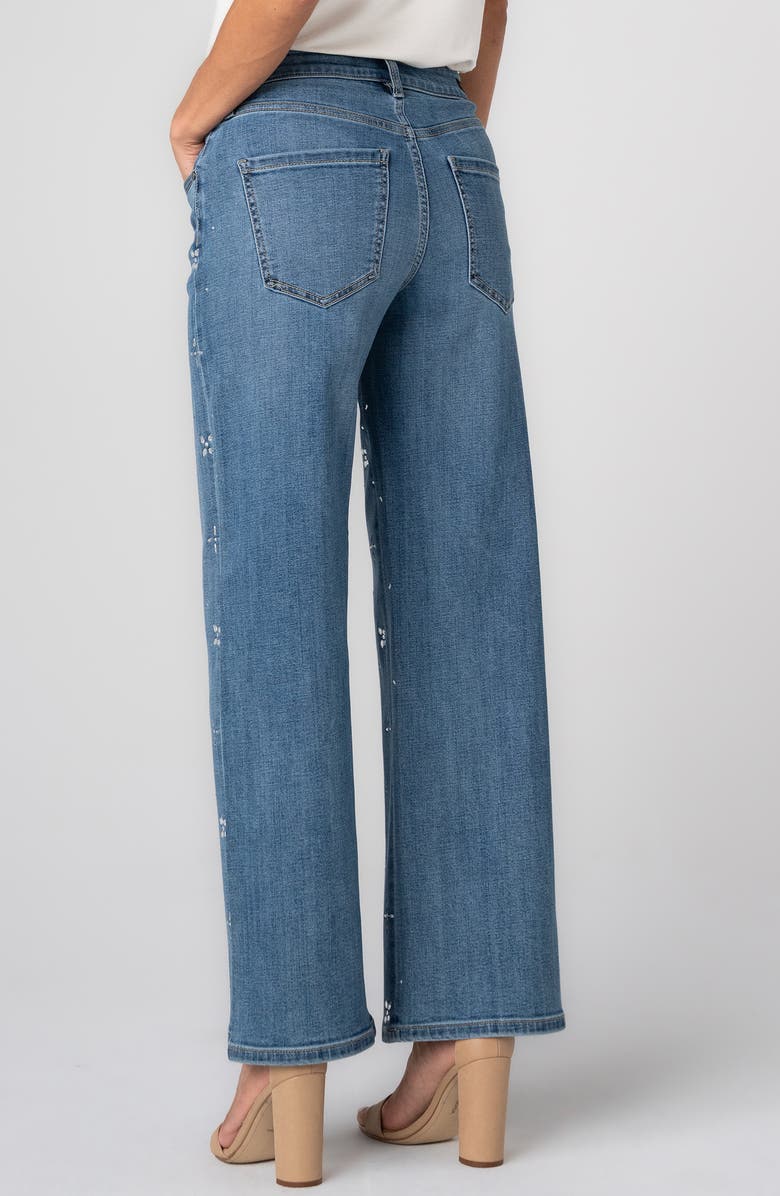 Liverpool Los Angeles Stride Embellished High Waist Wide Leg Jeans, Alternate, color, 