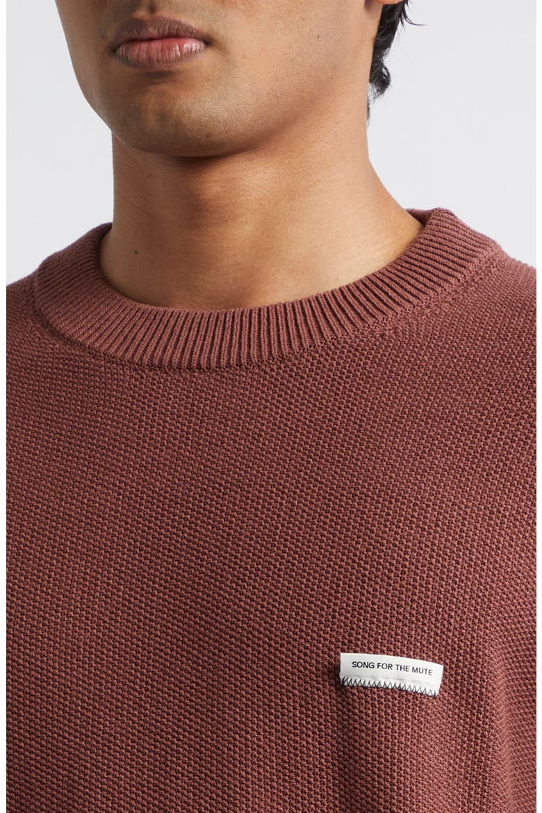 Seed Stitch Oversize Cotton Sweater, Alternate, color, BROWN