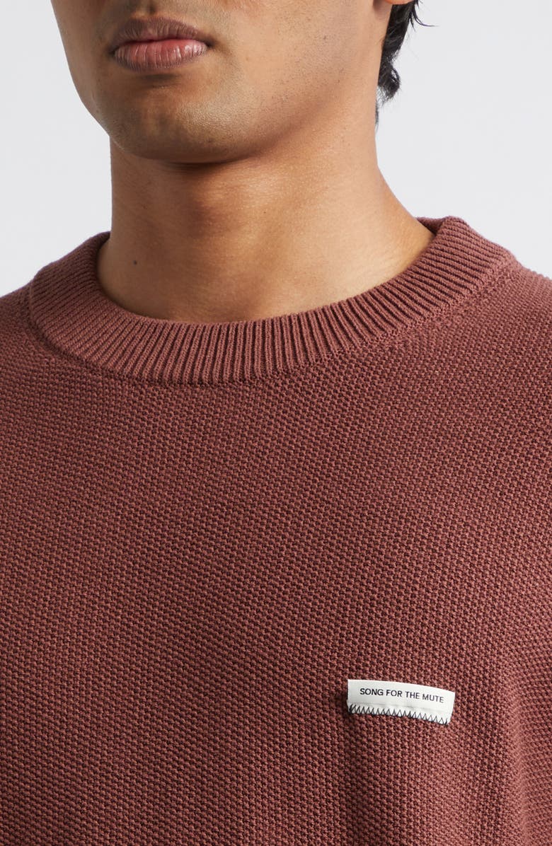SONG FOR THE MUTE Seed Stitch Oversize Cotton Sweater, Alternate, color, Brown