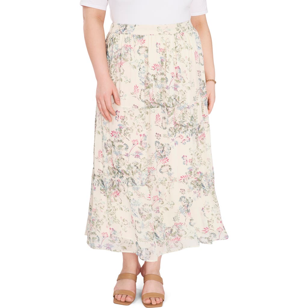 Vince Camuto Breezy Dandelion Tiered Ruffle Skirt In White