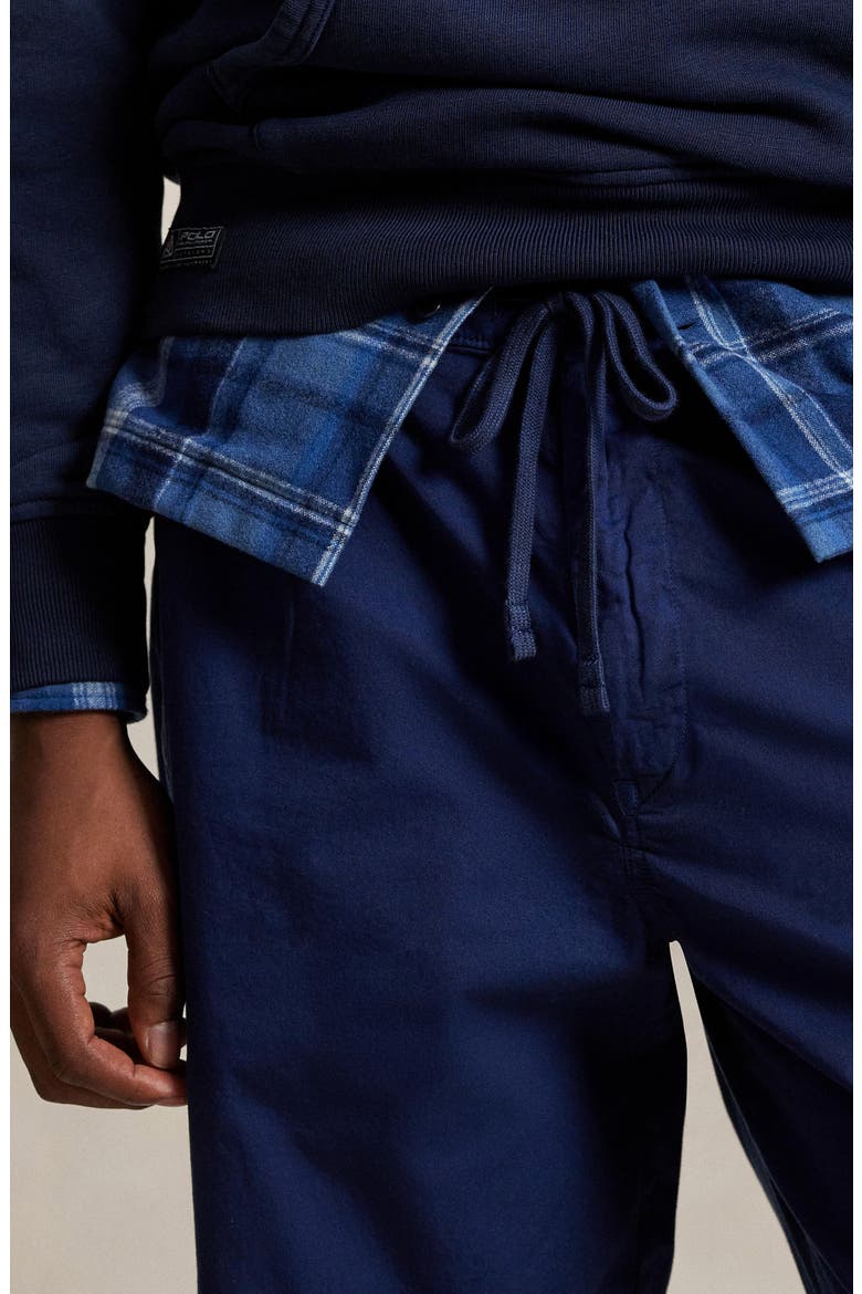 Prepster Pleated Cotton Twill Easy Drawstring Pants, Alternate, color, SPRING NAVY