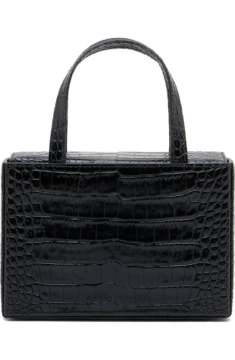 Amina Muaddi Amini Georgia Embossed Leather Top Handle Bag, Main, color,