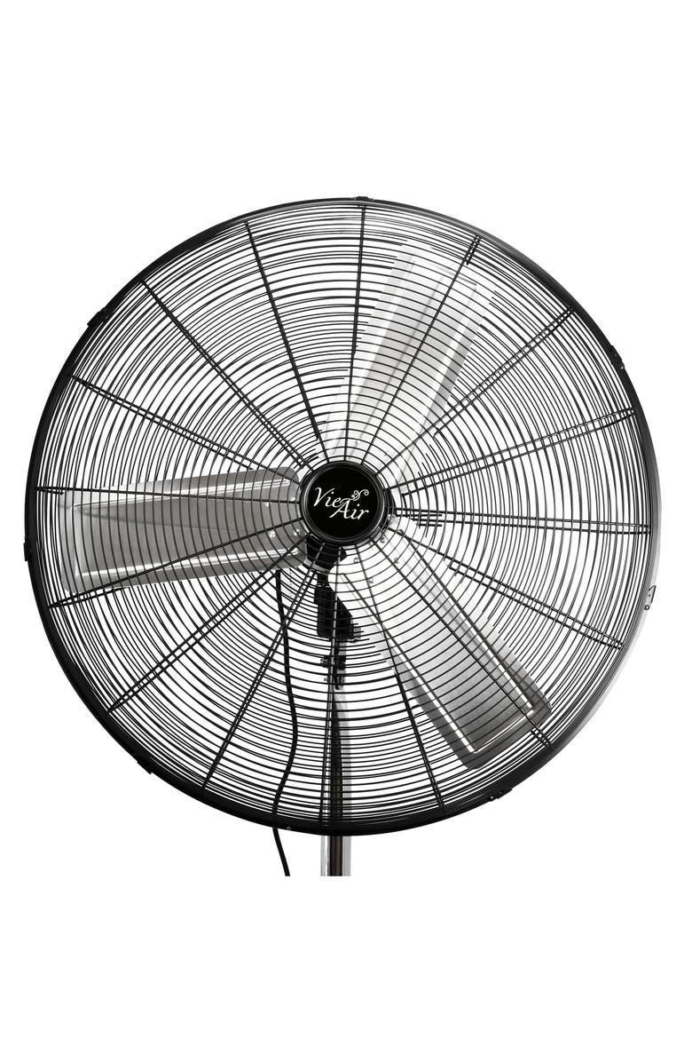 Vie Air 30 Inch Industrial Heavy Duty Pedestal Oscillating Metal Stand Fan, Alternate, color, Black