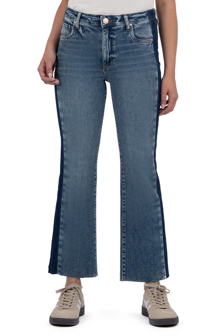 Kelsey Raw Hem Mid Rise Ankle Flare Jeans, Main, color, INERRANT