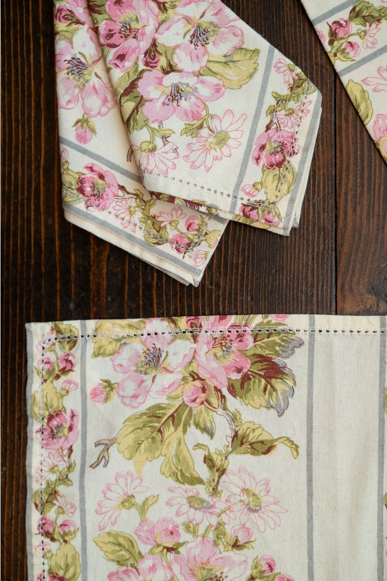 Apple Blossom Luncheon Napkins Ivory, Set of 4, Alternate, color, Ivory