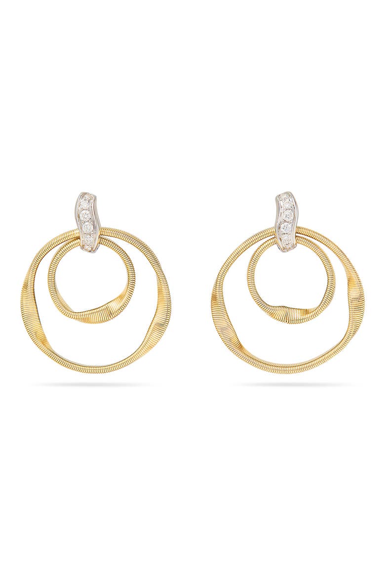 Marrakech 18k Gold Diamond Drop Earrings, Main, color, YELLOW/WHITE GOLD
