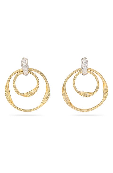 Marrakech 18k Gold Diamond Drop Earrings