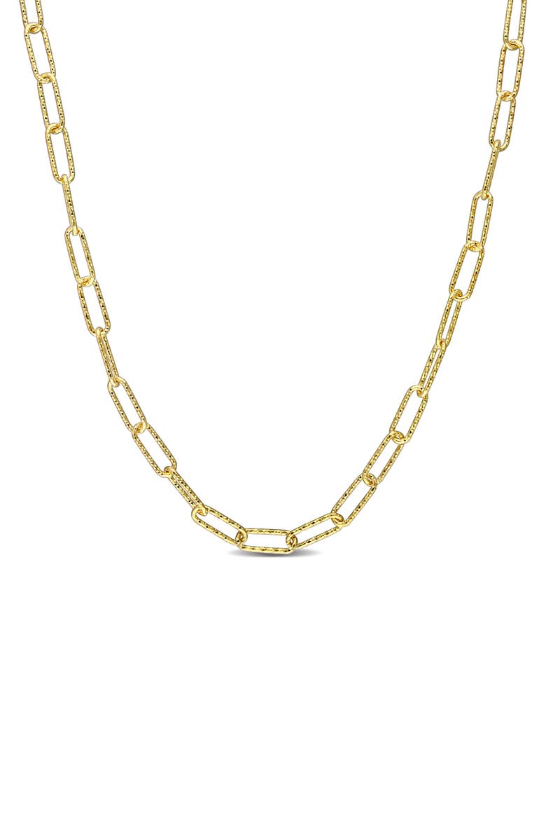 Paper Clip Chain Necklace, Main, color, GOLD
