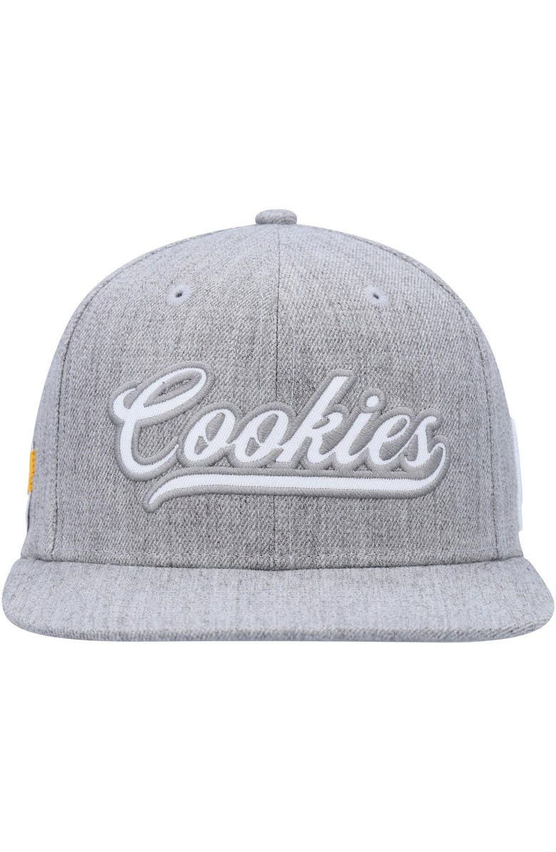 Cookies Men's Cookies Heather Gray Pack Talk Snapback Hat, Alternate, color,