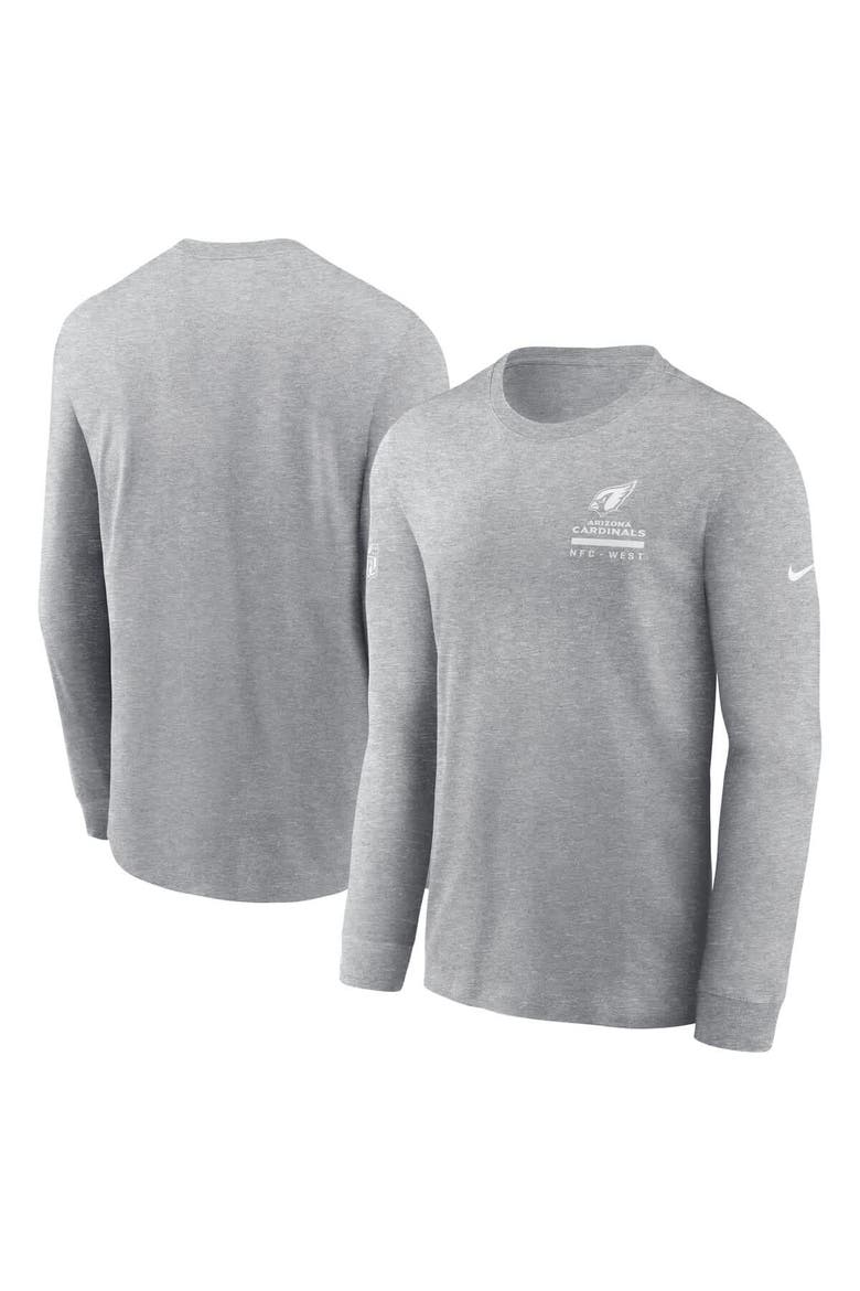 Men's Nike Gray Arizona Cardinals Sideline Performance Long Sleeve T-Shirt, Main, color, Gray