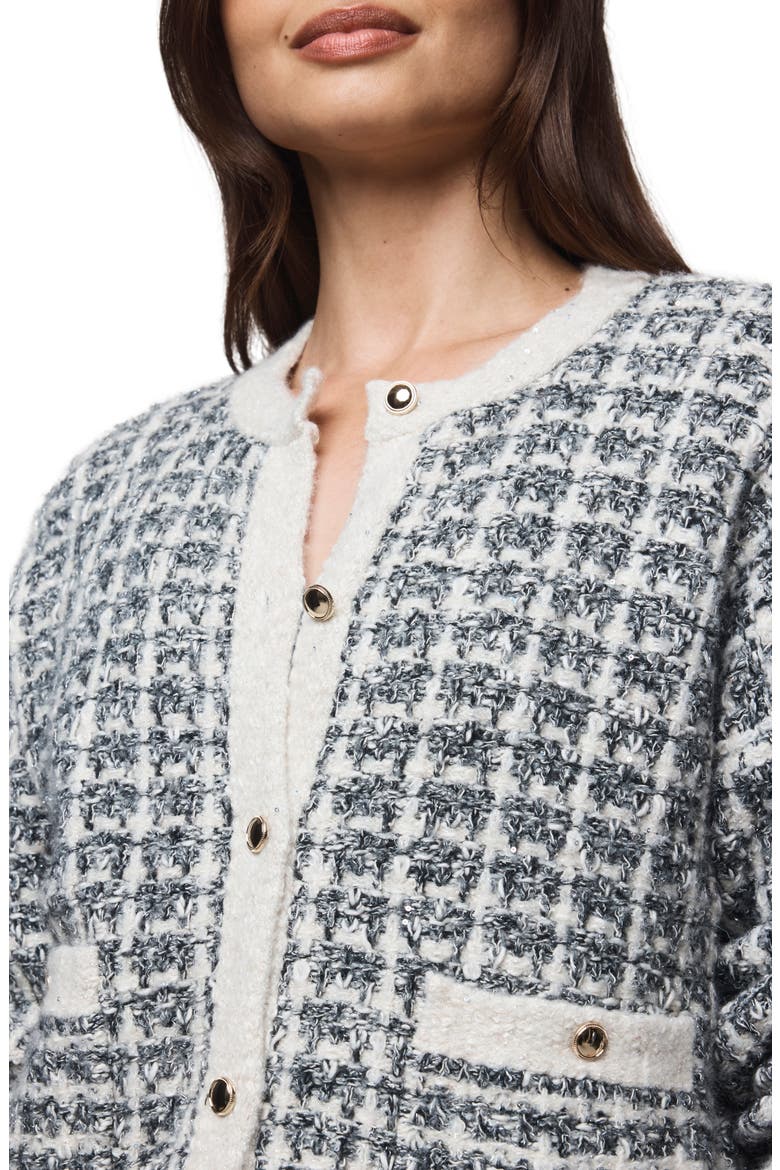 Lisette Texture Cardigan, Alternate, color, BLACK PLAID