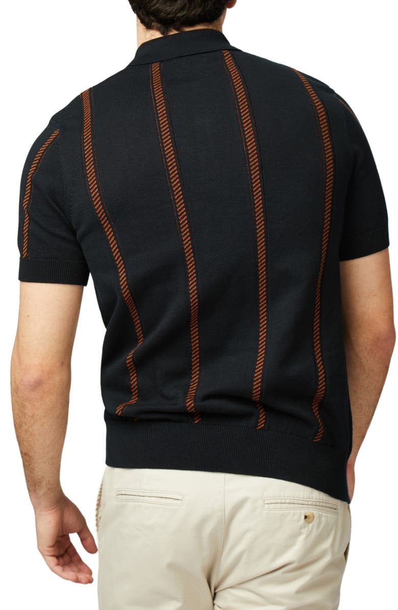 Ben Sherman Jacquard Stripe Organic Cotton Polo Sweater, Alternate, color, 