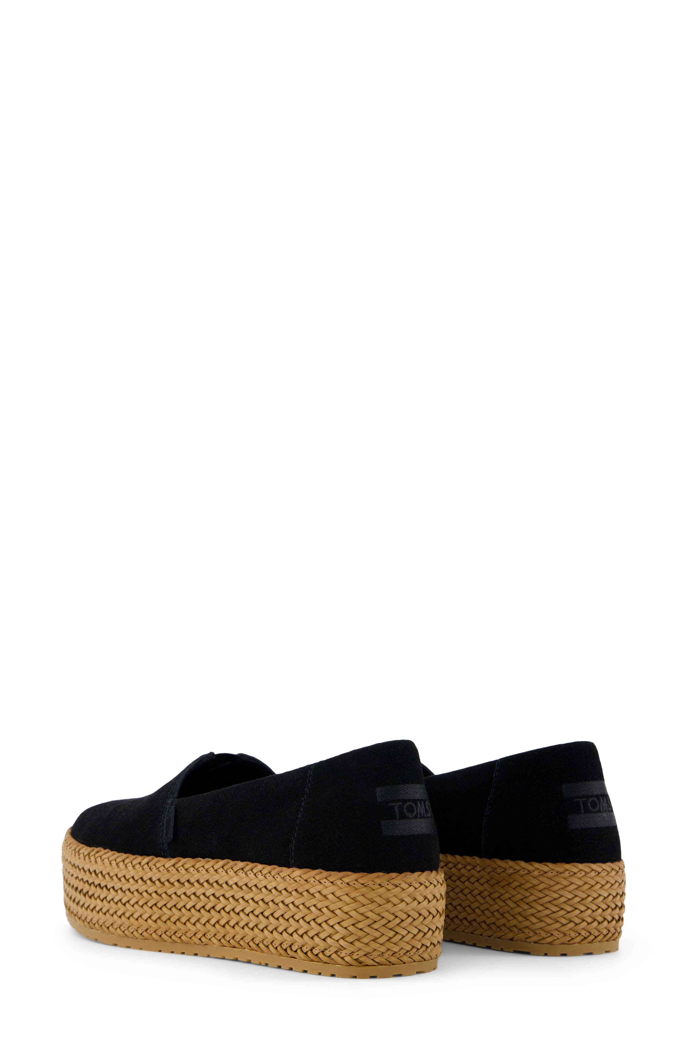 TOMS Valencia Platform Espadrille, Alternate, color, Black