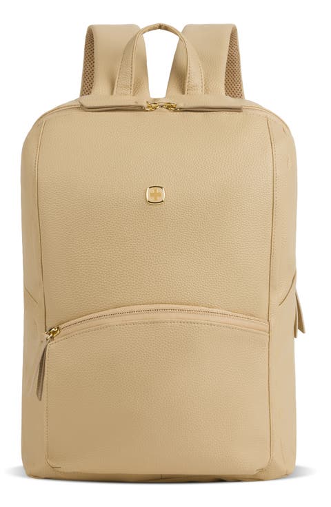 9901 Faux Leather Laptop Backpack