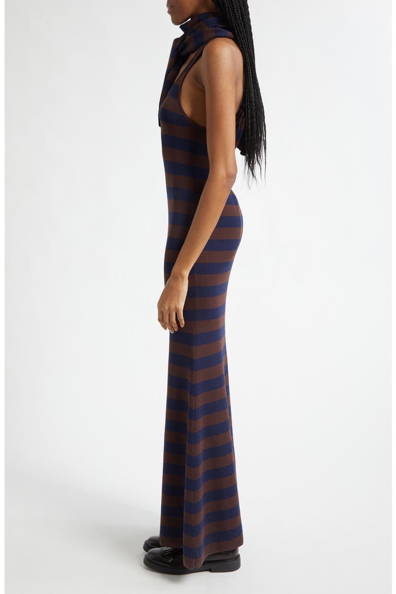 Stripe Back Knot Maxi Sweater Dress, Alternate, color, MIDNIGHT/ TEAK