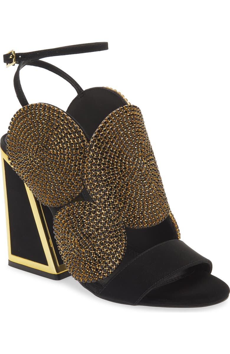 KAT MACONIE Frida Crystal Medallion Ankle Strap Sandal, Main, color,