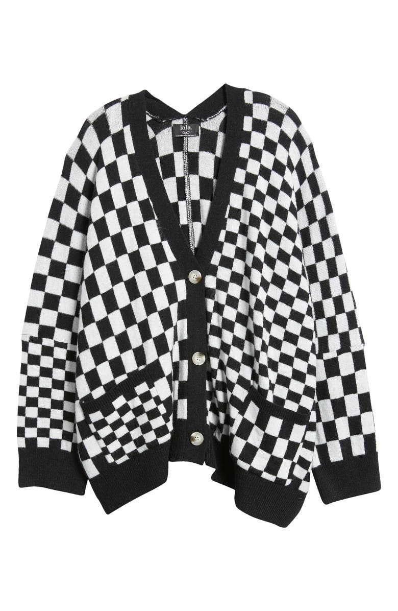 Dressed in Lala Love You Checkerboard Oversize Cardigan, Alternate, color,