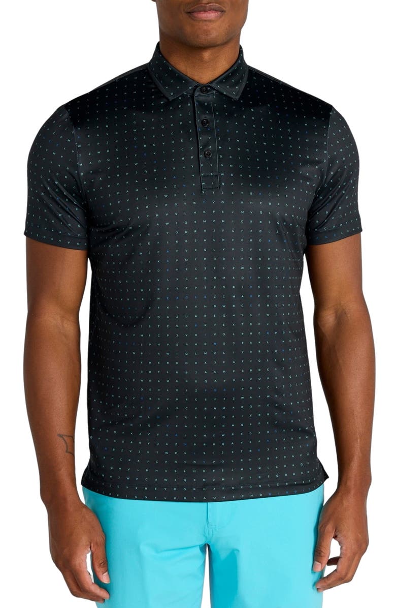 Redvanly The Times Neat Letter Print Performance Polo, Main, color,