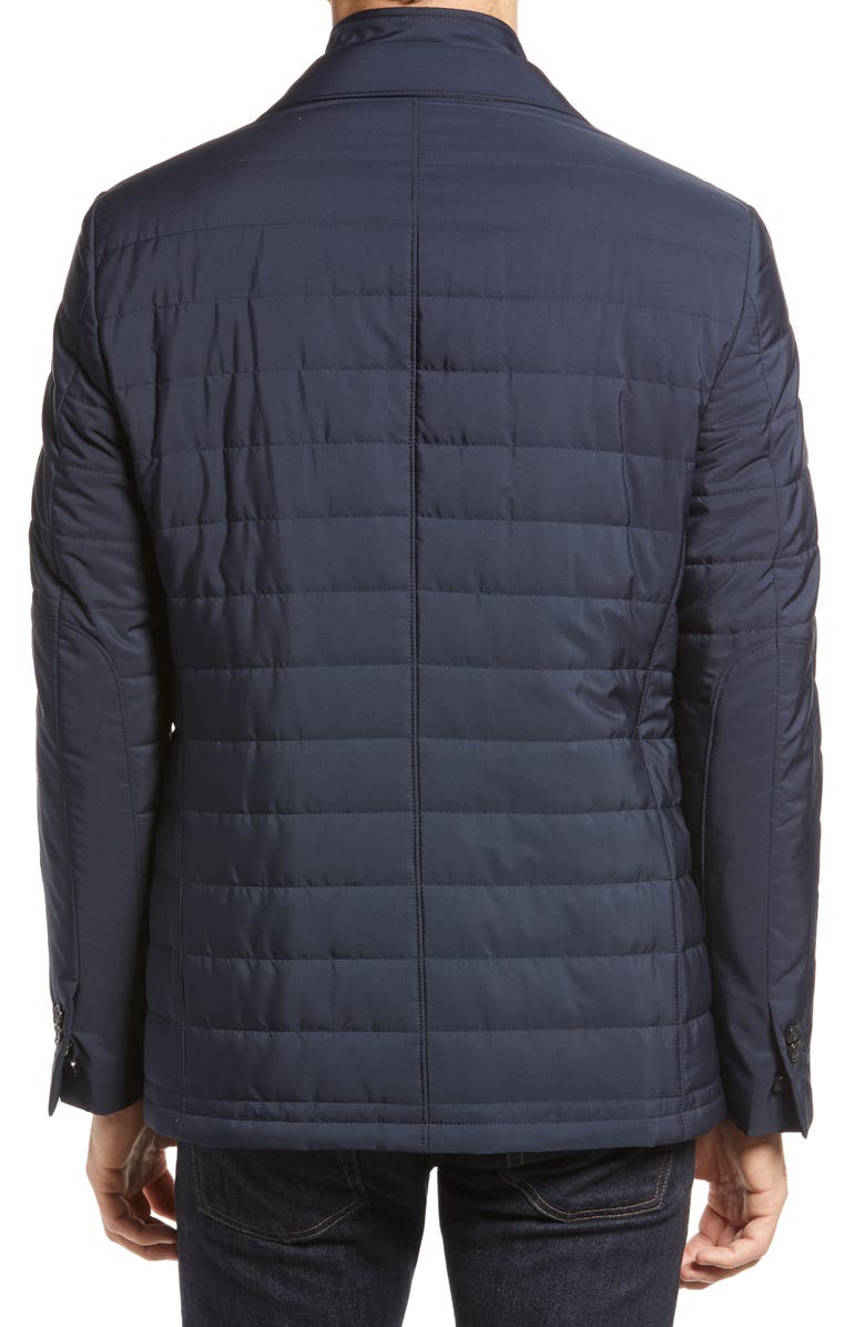 Corneliani Men's ID Quilted Water Resistant Car Coat, Alternate, color, 