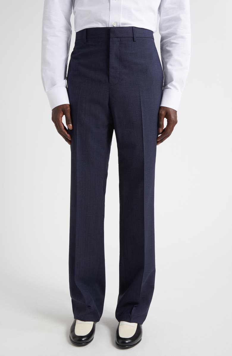 Givenchy Classic Fit Wool Trousers, Main, color, Dark Blue