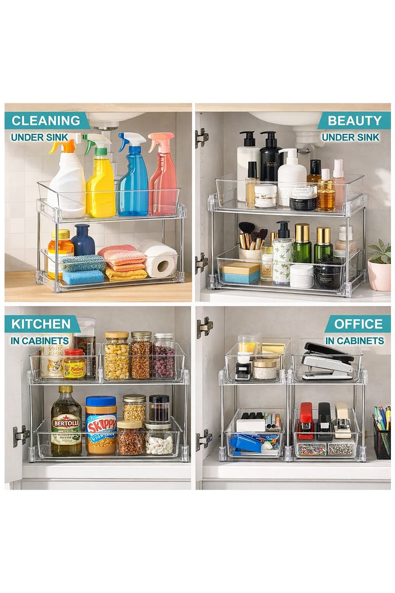 2-Tier Pull-Out Pantry Organizer, Alternate, color, NO COLOR