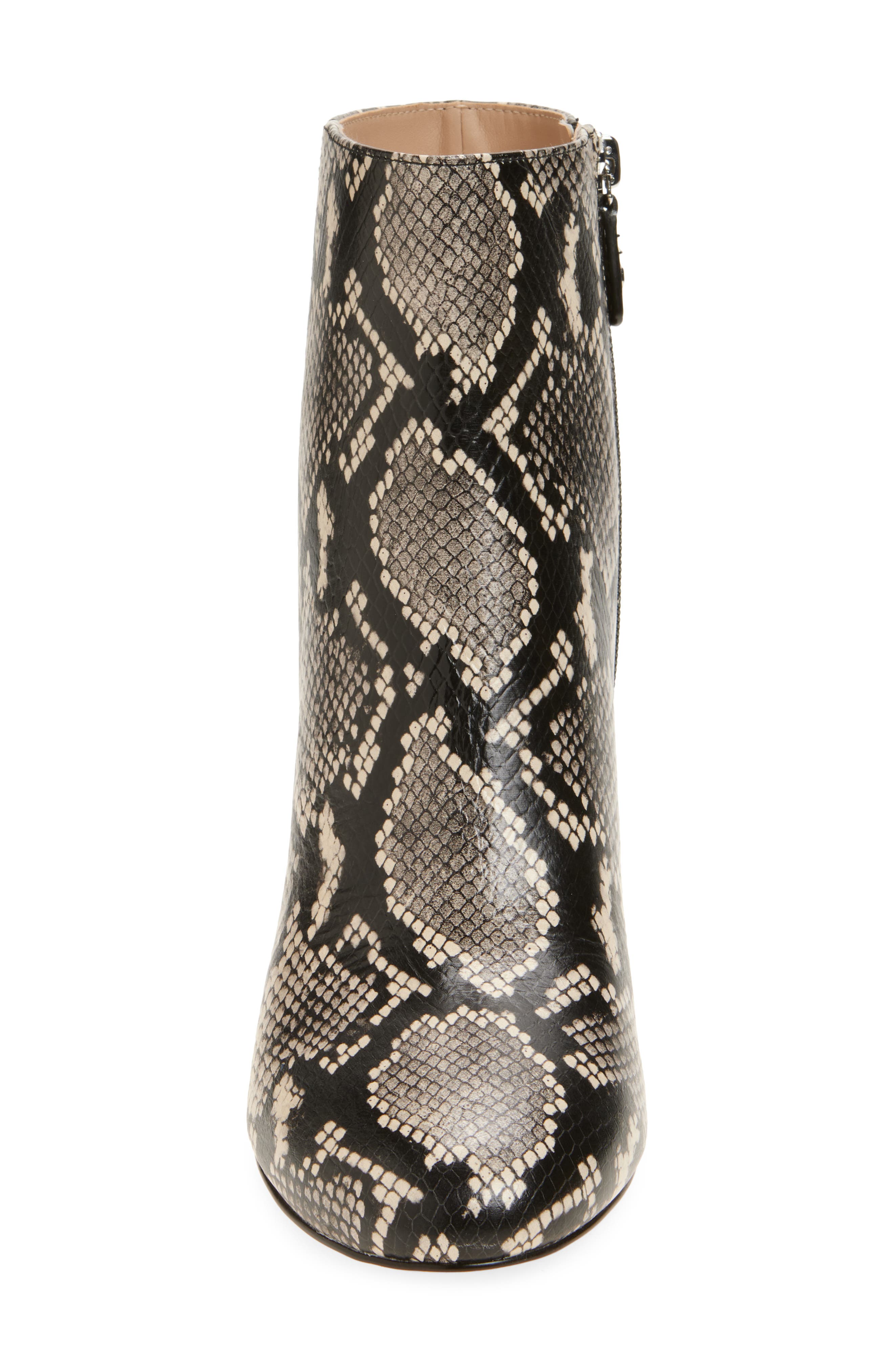 Stuart Weitzman Wynn Snakeskin Print Bootie, Alternate, color, Natural