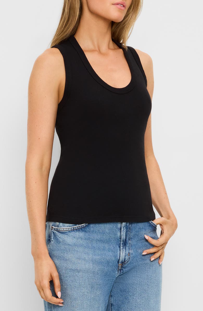 Michael Stars Brynn Scoop Neck Muscle Tank, Alternate, color, Black
