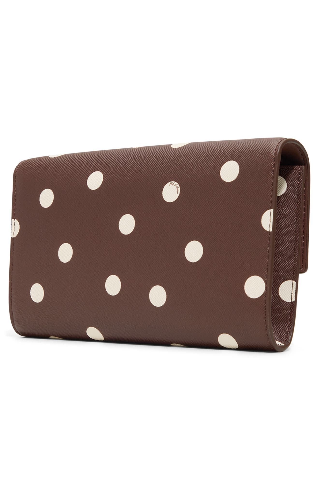 Parisa Polka Dot Faux Leather Crossbody Bag, Alternate, color, BROWN