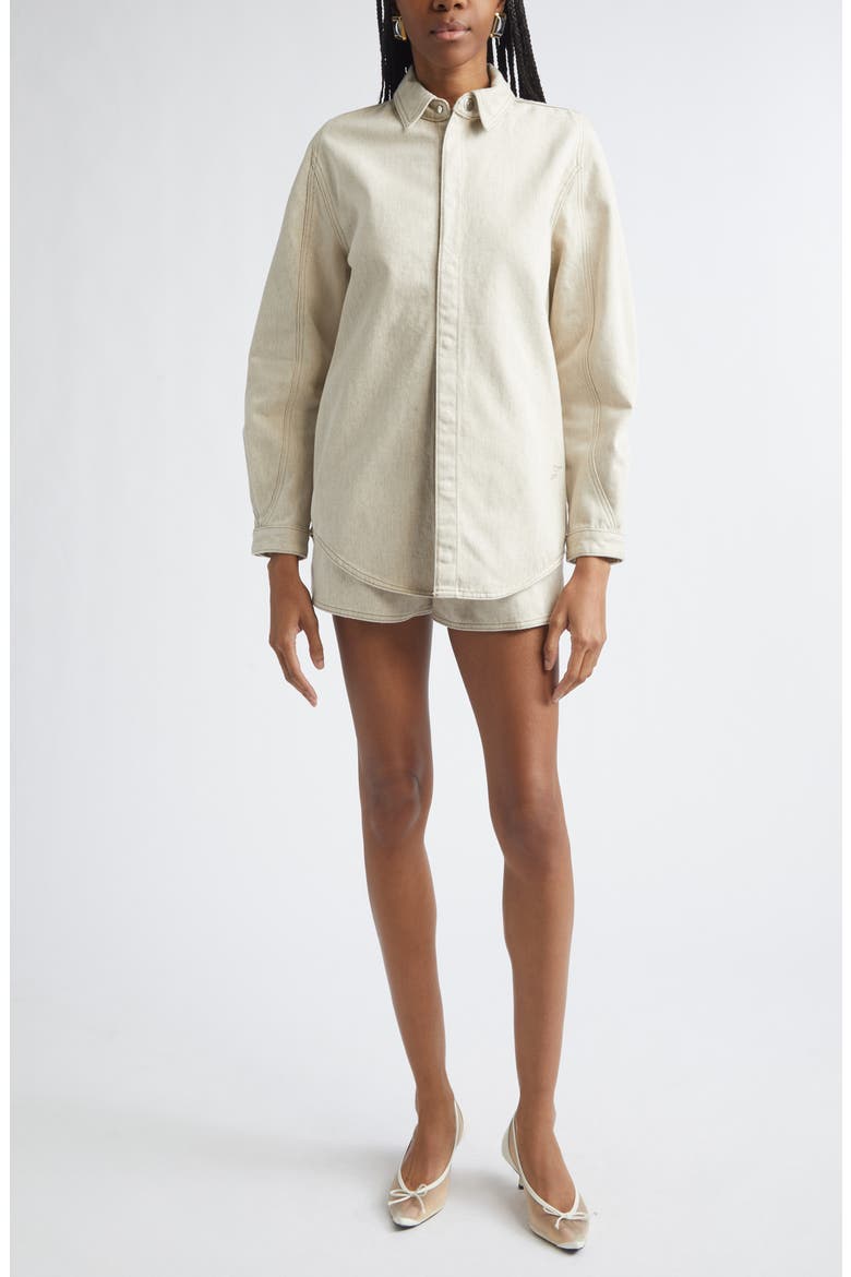 De-Nîmes Amelo Cotton & Hemp Shorts, Alternate, color, LIGHT BEIGE