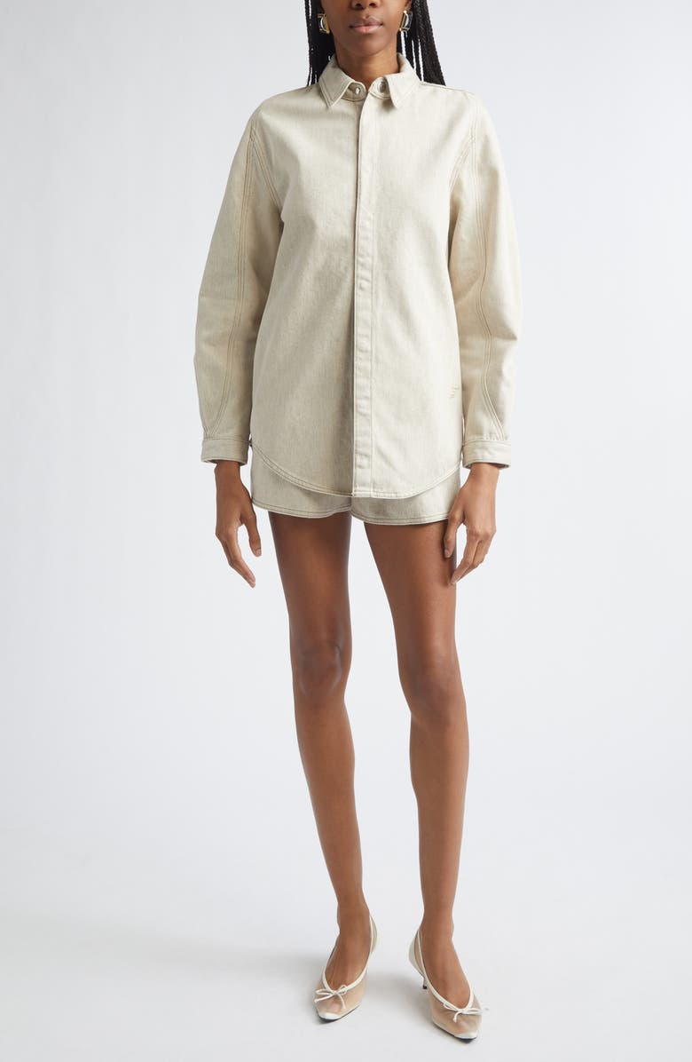 Jacquemus De-Nîmes Amelo Cotton & Hemp Shorts, Alternate, color, Light Beige