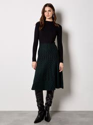 Apricot Diamond Skirt Plain Top Knit Dress