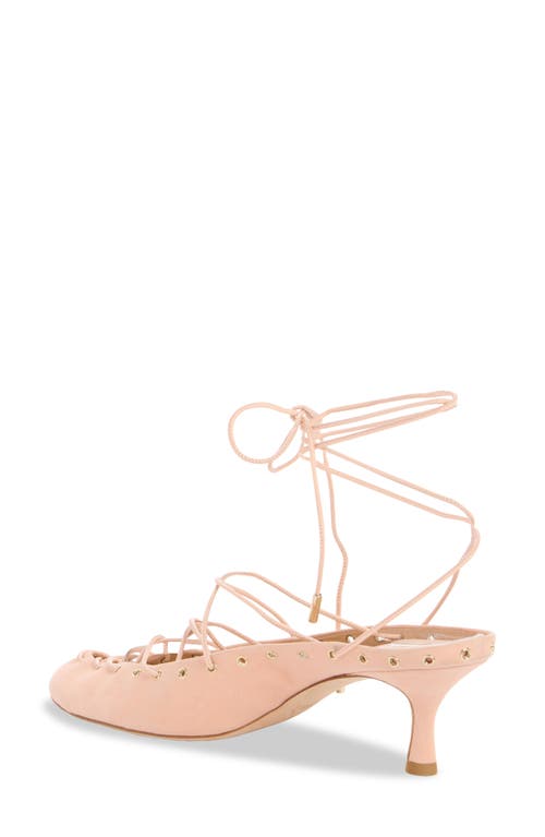 Chloé Ghiles Suede Ankle-wrap Pumps In Peachy Pink