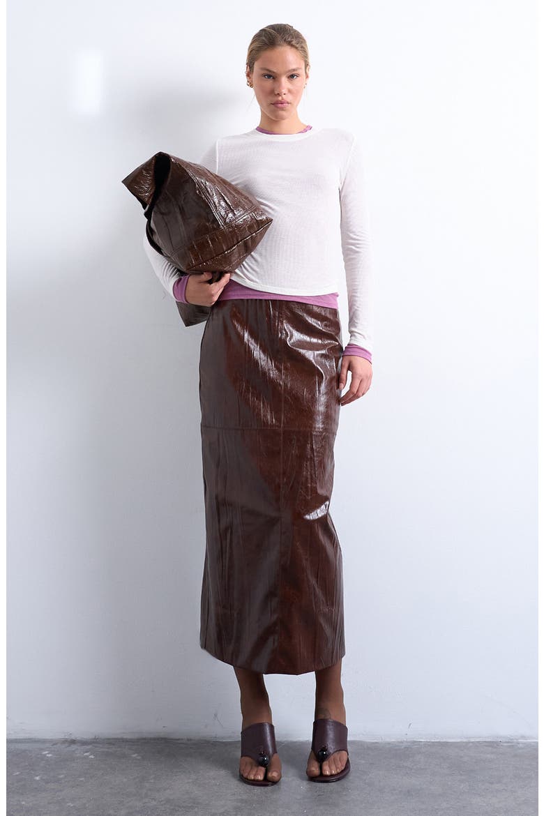 Layered Long Sleeve Rib T-Shirt, Alternate, color, CREAM AND PINK