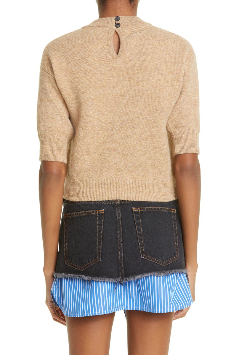 Meryll Rogge Short Sleeve Double Face Cashmere & Wool Sweater, Alternate, color, 