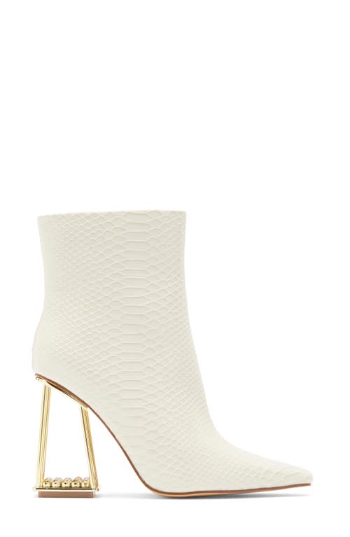 Ashley Kahen Glam Snakeskin Embossed Boot In Ivory