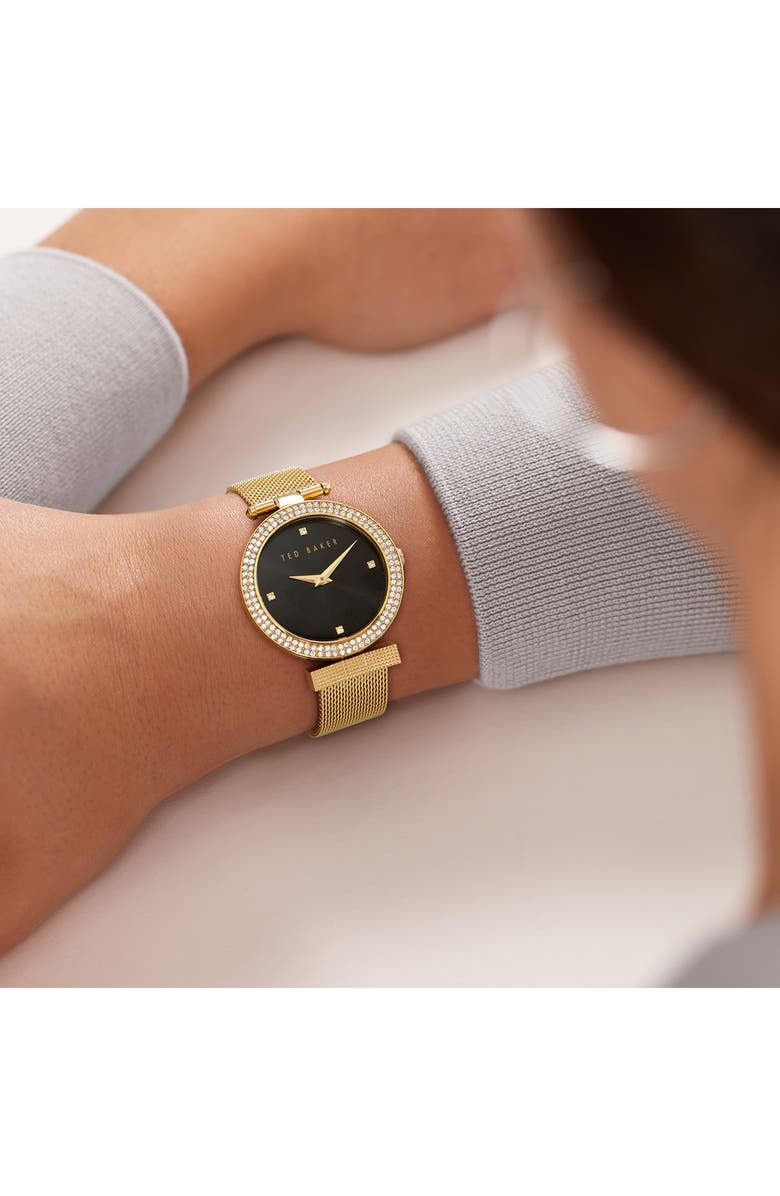 Ted Baker London Bow Mesh Strap Watch, 36mm, Alternate, color,