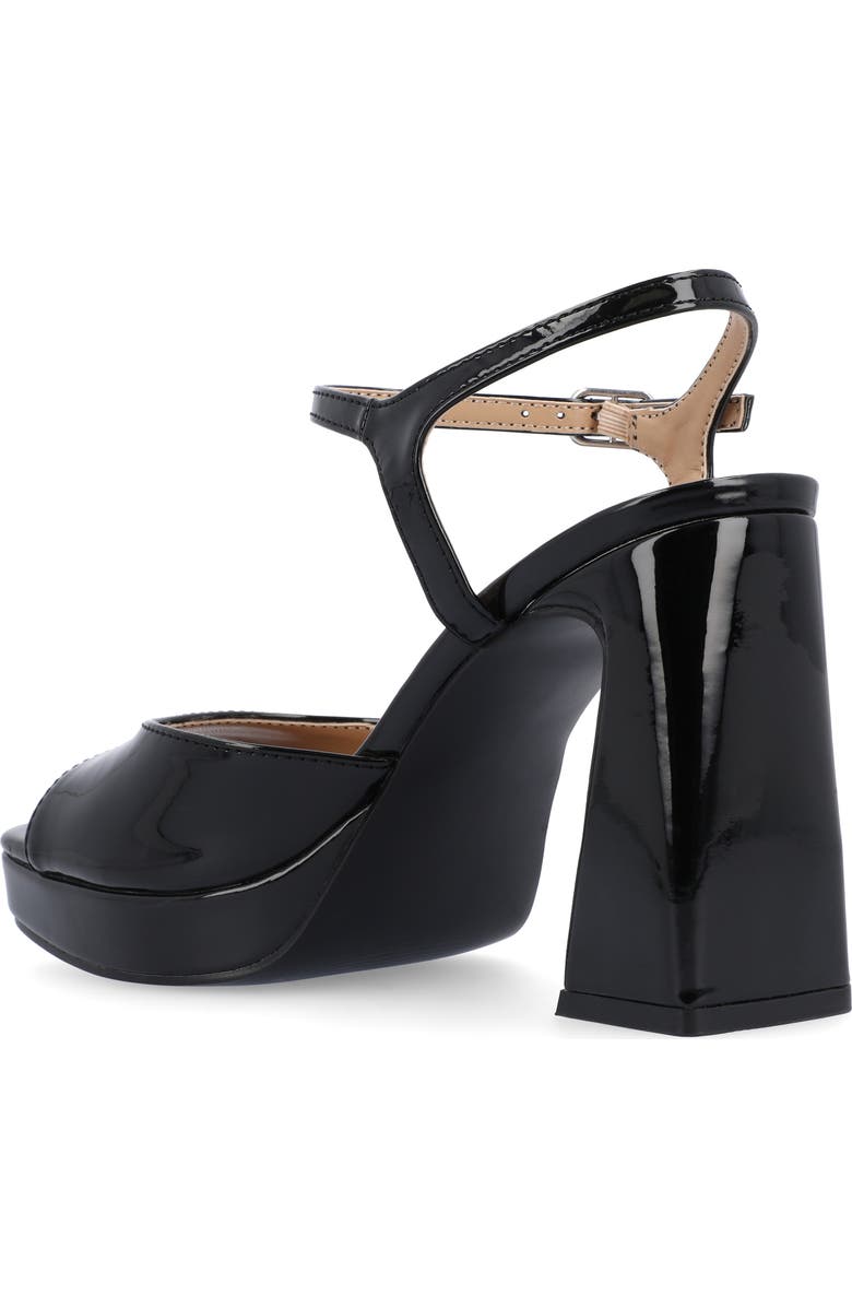 Journee Collection Ziarre Patent Block Heel Sandal, Alternate, color, Black