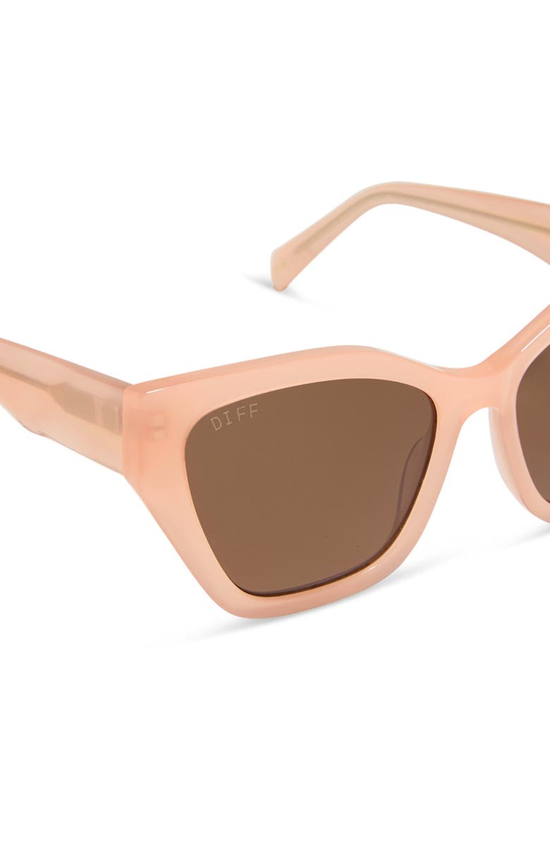 DIFF Evie 54mm Polarized Sunglasses, Alternate, color, Peach / Brown