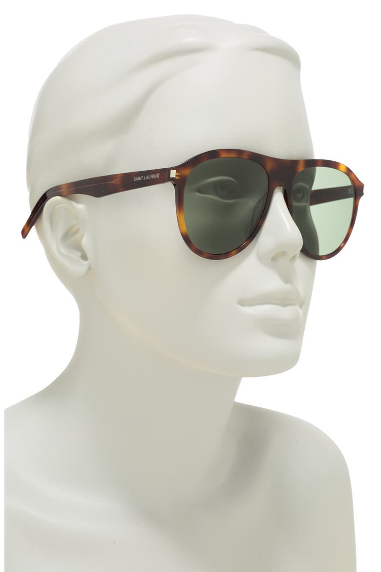 57mm Aviator Sunglasses, Alternate, color, HAVANA HAVANA GREEN