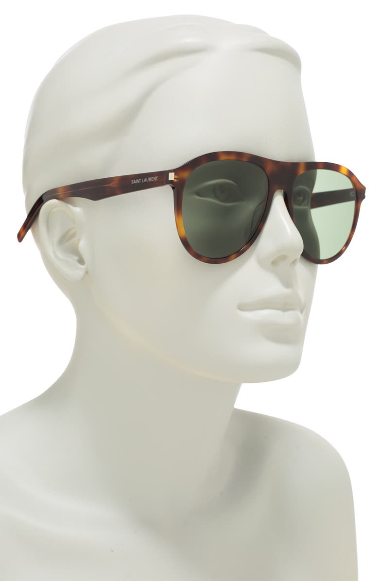 Saint Laurent 57mm Aviator Sunglasses, Alternate, color,