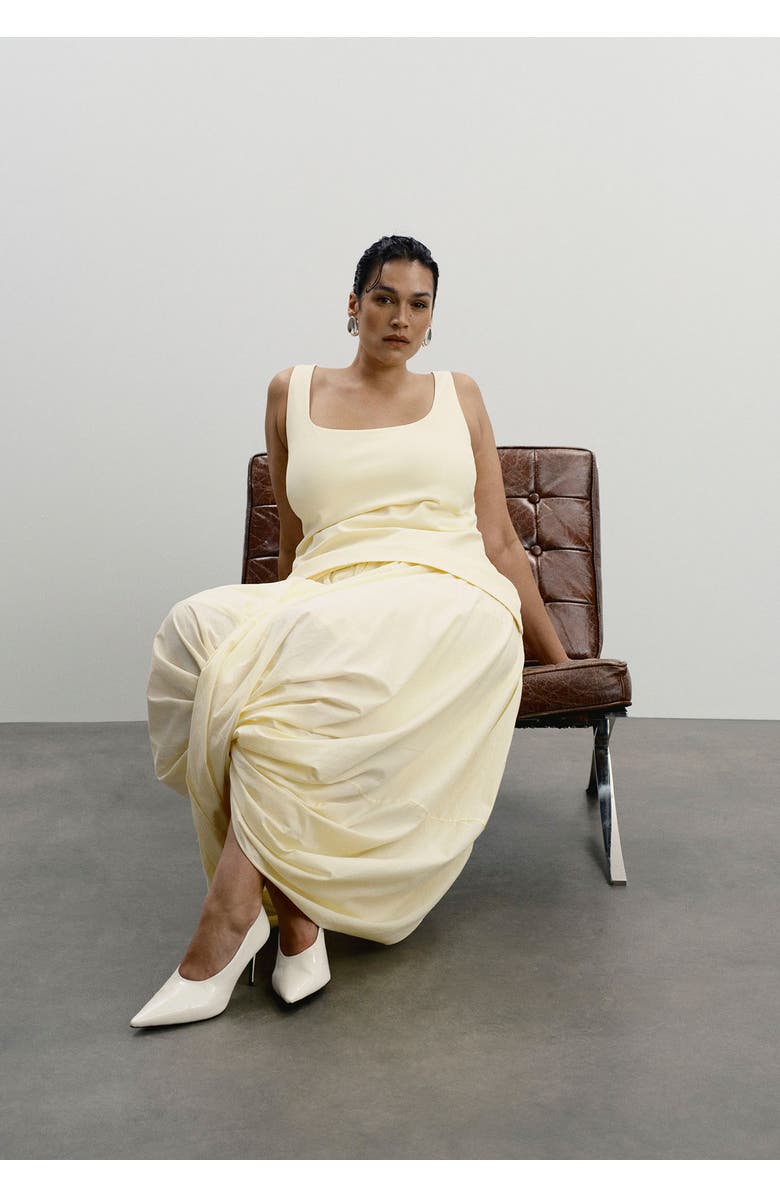 11 Honoré Draped Hem Maxi Dress, Alternate, color, Double Cream