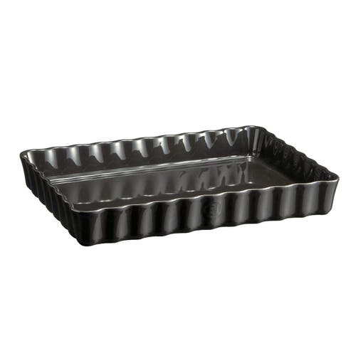 Emile Henry Deep Rectangle Tart Dish In Charcoal