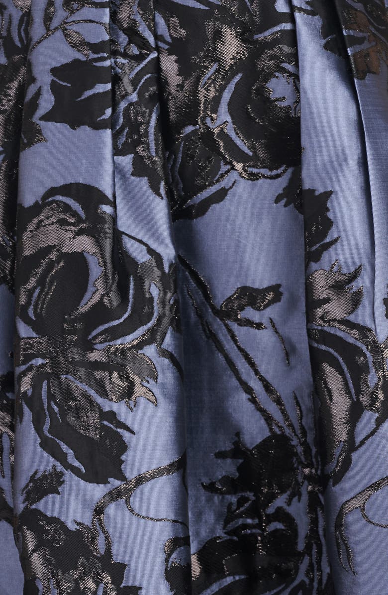 Kay Unger Jackie Floral Jacquard Sleeveless Midi Dress, Alternate, color, 