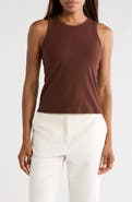 Halogen® Fitted Ribbed Tank Top