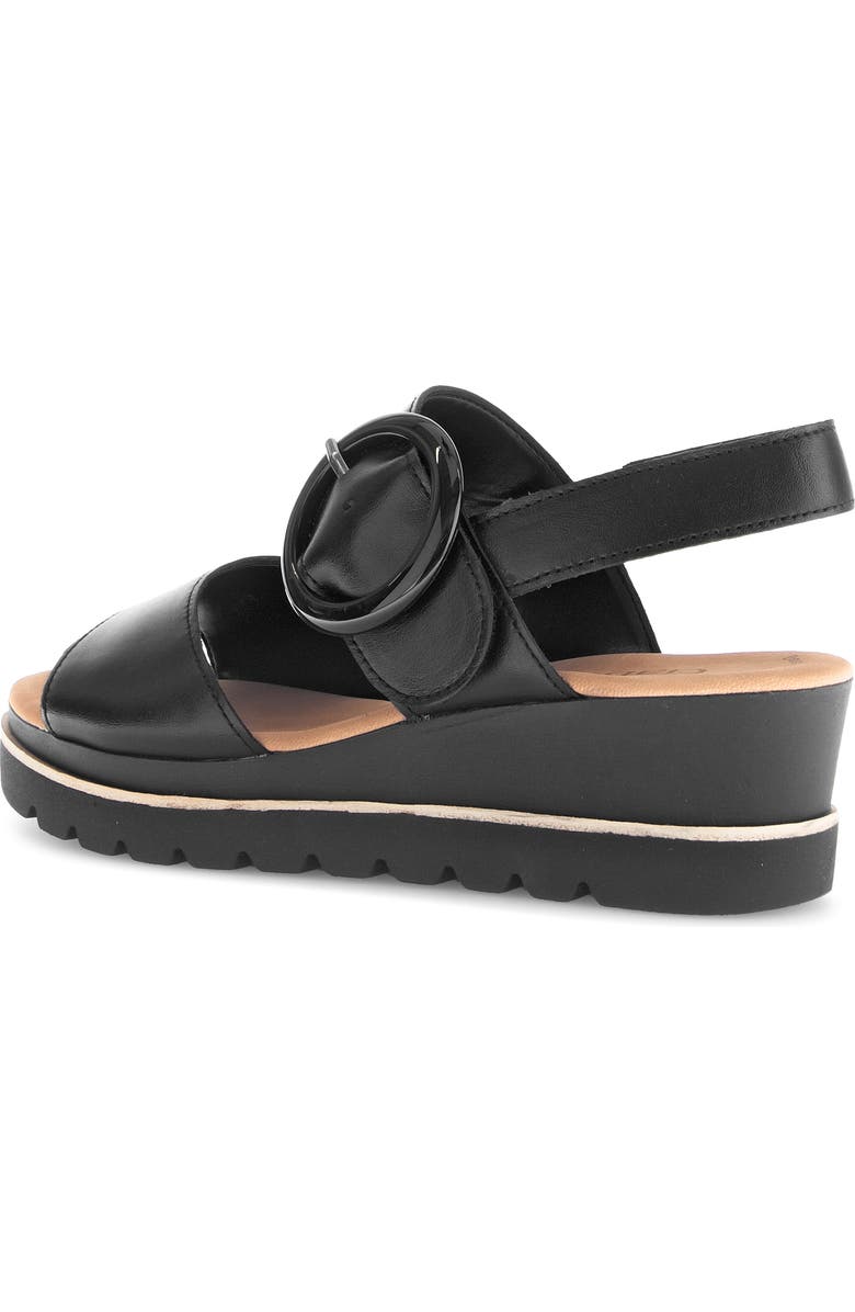 Gabor Quarter Strap Wedge Sandal, Alternate, color, Black