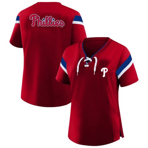 Women's Profile  Red Philadelphia Phillies Lace-Up T-Shirt