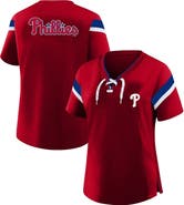 PROFILE Women's Profile Red Philadelphia Phillies Lace-Up T-Shirt